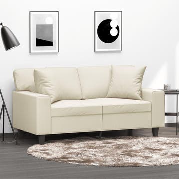 vidaXL Tweezitsbank / zetel met sierkussens 120 cm kunstleer, Huis en Inrichting, Zetels | Zetels, Verzenden, Nieuw