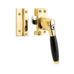 Klassieke raamsluiting met slot, rechts, messing gelakt -..., Ophalen of Verzenden, Schuif of Grendel