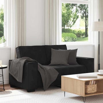 vidaXL Tweezitsbank / zetel 160x78x84 cm fluweel zwart, Verzenden, Nieuw