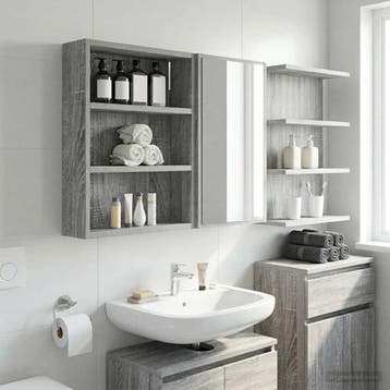 vidaXL Badkamer wandkast Grijze Sonoma 40 x 10 x 50 cm, Verzenden