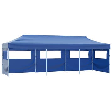 vidaXL Vouwtent pop-up met 5 zijwanden 3x9 m blauw, Tuin en Terras, Partytenten, Verzenden, Nieuw