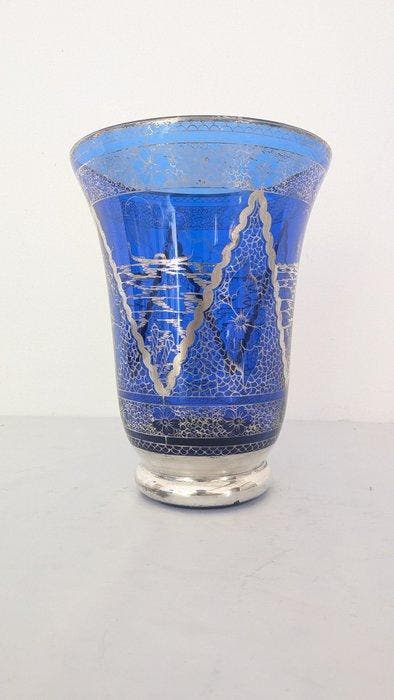 Murano - Vaas - Glas, Zilver - Art Deco, Antiek en Kunst, Antiek | Glaswerk en Kristal