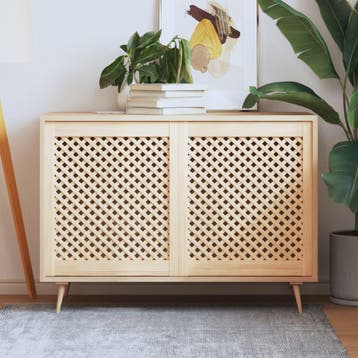 vidaXL Kastdeuren met latwerk 2 st 59,5x69 cm massief, Verzenden