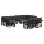 vidaXL Buiten bank set 13 pcs Zwart en Donker Grijs, Tuin en Terras, Verzenden, Nieuw