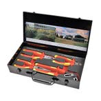 Geïsoleerde tangenset 4 delen in metalen opbergbox, Ophalen of Verzenden, Nieuw