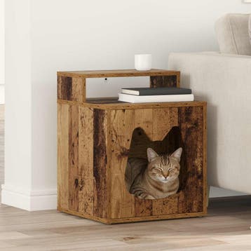 vidaXL Kattenhuis Oud hout 42,5 x 40 x 53,5 cm Bewerkt hout, Verzenden, Nieuw