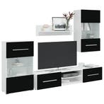 vidaXL Muurvitrine tv-meubel met LED-verlichting zwart, Verzenden, Nieuw