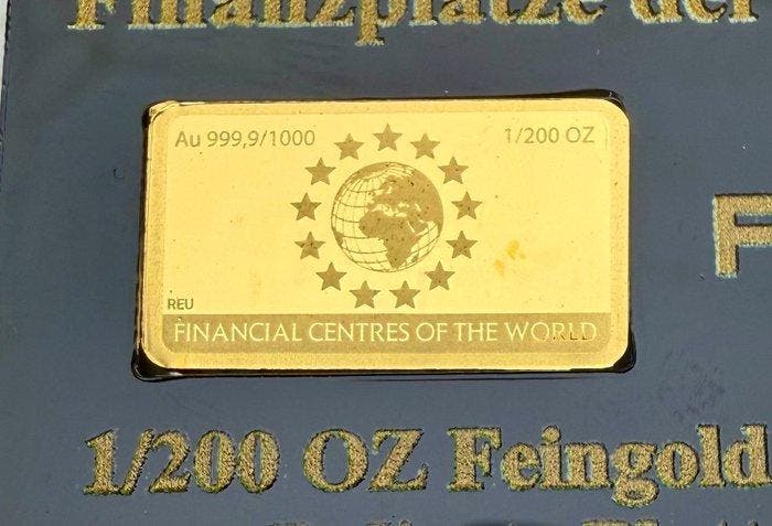 China. Gold bar Shanghai , oro 1/200 Oz (.999) (Zonder, Postzegels en Munten, Munten | Europa | Niet-Euromunten
