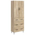 vidaXL Kast Set 2 pcs Sonoma Eiken 66 x 34,5 x 90 cm Bewerkt, Huis en Inrichting, Kasten | Overige, Verzenden, Nieuw
