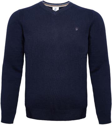 R2 Trui V-Hals Merinowol Navy maat Maat 52/54 (L) Heren, Maat 52/54 (L), Nieuw, R2 Amsterdam, Verzenden