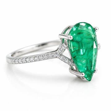 Zonder minimumprijs - Ring Platina - 2.19ct. tw. Smaragd -, Nieuw