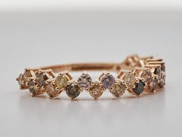 Zonder minimumprijs - Ring - 14 karaat Geel goud - 1.02ct., Nieuw