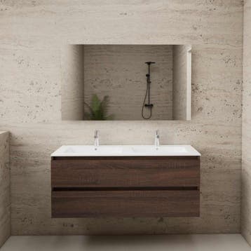 ACTIE BWS Badmeubel | Paris | Sonoma Choco 120 cm | Mat Wit, Ophalen of Verzenden, Bad