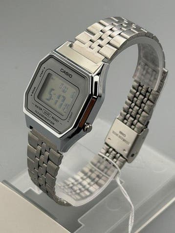 Casio Iconic Vintage Silver LCD Digital Watch | Retro