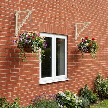 vidaXL Wandplankbeugels 2 st Antiek wit 14,5 x 14,5 x 3 cm, Verzenden, Nieuw