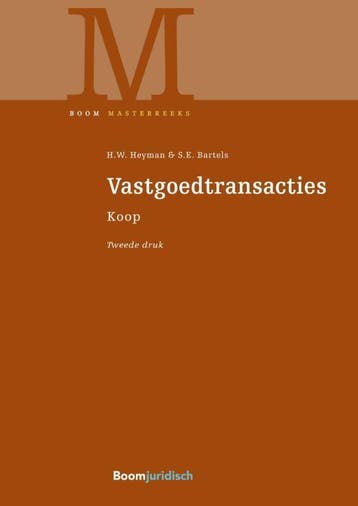 Vastgoedtransacties / Boom Masterreeks 9789462908581, Verzenden, Zo goed als nieuw, S.E. Bartels