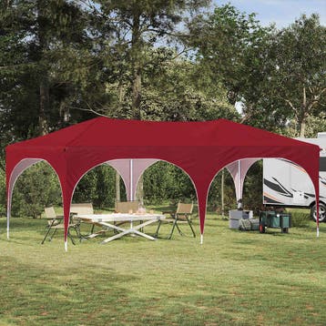 vidaXL Pop-up Feesttent 575 x 288 x 245 cm Bordeauxrood, Verzenden, Nieuw