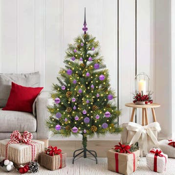 vidaXL Kunstmatige Scharnierende Kerstboom met Kegels Groen, Diversen, Verzenden, Nieuw