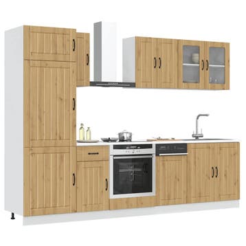 vidaXL 8-delige Keukenkastenset Kalmar bewerkt hout, Verzenden