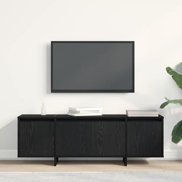 vidaXL TV Kast 120 x 30 x 40,5 cm Zwart Eiken Bewerkt hout, Huis en Inrichting, Kasten |Televisiemeubels, Verzenden, Nieuw