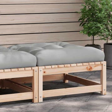 vidaXL Tuinvoetenbank met kussen massief grenenhout, Tuin en Terras, Verzenden, Nieuw