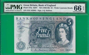 Grande Bretagne. 5 pounds ND(1962-65) - Pick 375a (Sans prix