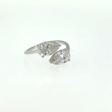 Zonder minimumprijs - Ring - 14 karaat Witgoud - 3.05ct. tw.