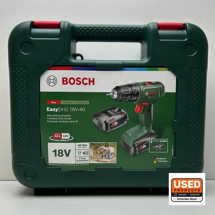 Bosch EasyDrill 18V-40 Accuboormachine - + 2x 18V accu+Lader, Bricolage & Construction, Outillage | Foreuses, Envoi