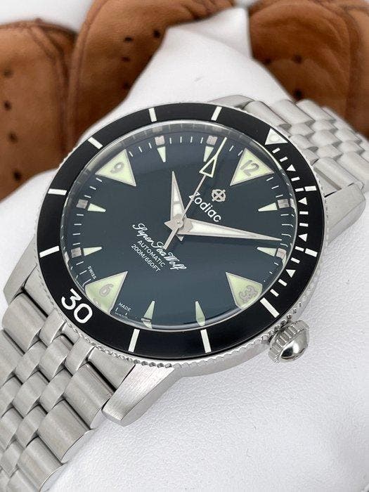 Zodiac - Super Sea Wolf Skin Diver Automatic - ZO9218 -, Handtassen en Accessoires, Horloges | Heren