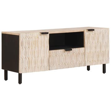 vidaXL TV Kast Witte Was Afwerking 105 x 33 x 46 cm Massief, Verzenden