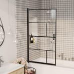 vidaXL Douchewand 80x140 cm ESG zwart, Verzenden, Nieuw