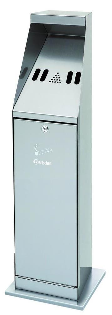 Staande asbak RVS zilver5,5L  | 240x240x870(h)mm Bartscher, Verzenden, Nieuw in verpakking