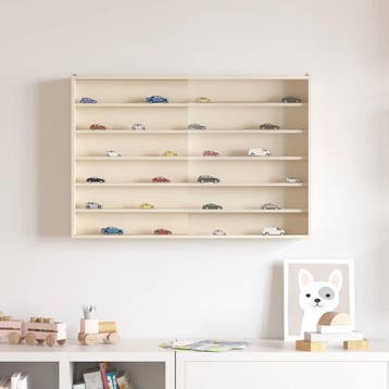 vidaXL Wanddisplaykast met plank Beige 80 x 8,5 x 54 cm, Verzenden