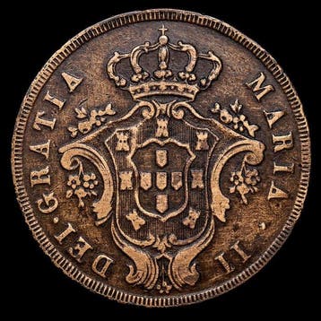 Portugal, Azoren. Maria II. 20 Reis 1843 (Zonder