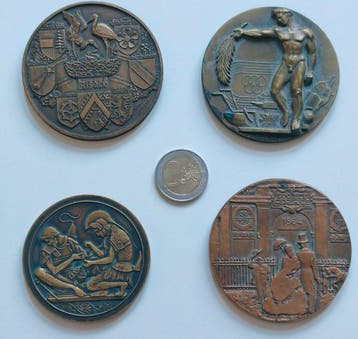 Frankrijk. Lot de 4 médailles en bronze (Zonder