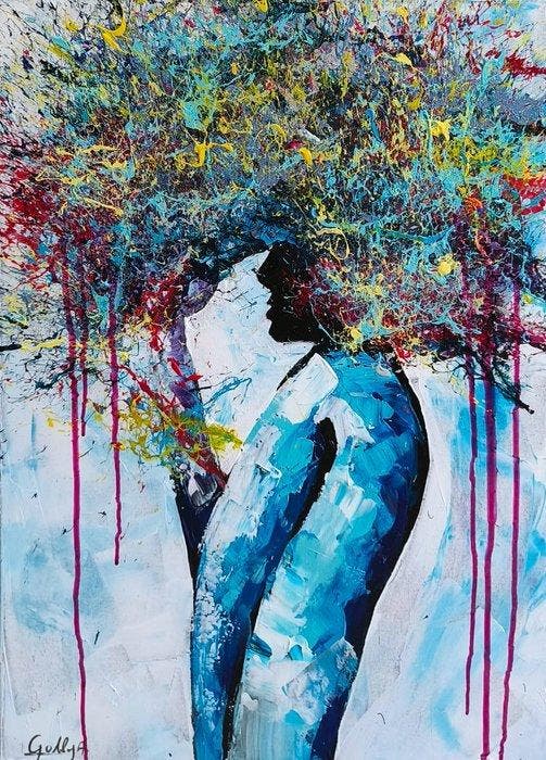 Adam Golly - Storm in my head, Antiek en Kunst, Kunst | Schilderijen | Modern