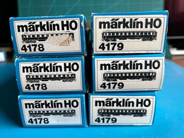 Märklin H0 - 3 x 4178 en 3 x 4179 - Model treinwagon (6) -, Nieuw