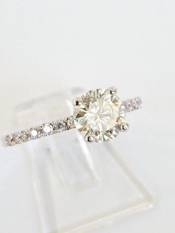 Bague de fiançailles - 14 carats Or blanc - 1.14ct. tw.