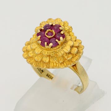 Ring - 14 karaat Geel goud - Spinel, Nieuw