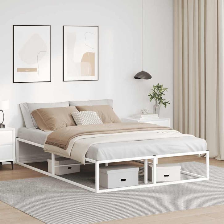vidaXL Bedframe zonder matras 140x200 cm wit, Huis en Inrichting, Slaapkamer | Bedden, Nieuw, Verzenden