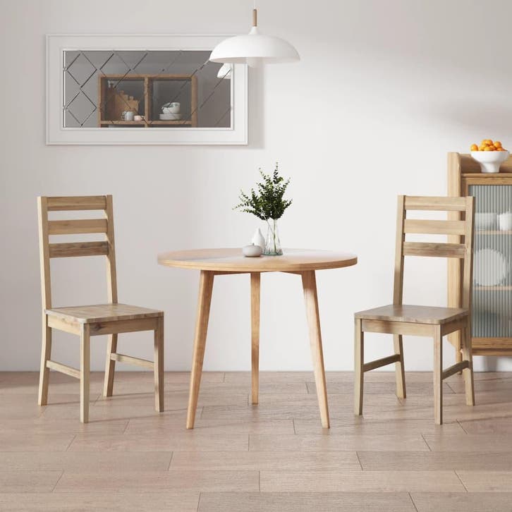 vidaXL Eetkamerstoelen 2 st massief acaciahout, Huis en Inrichting, Stoelen, Nieuw, Verzenden