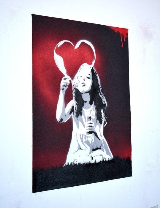 BASM - The love spreader, Antiek en Kunst, Kunst | Schilderijen | Modern