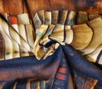 300x280 cm! Stof met antieke realistische boekenkast! Retró, Antiek en Kunst