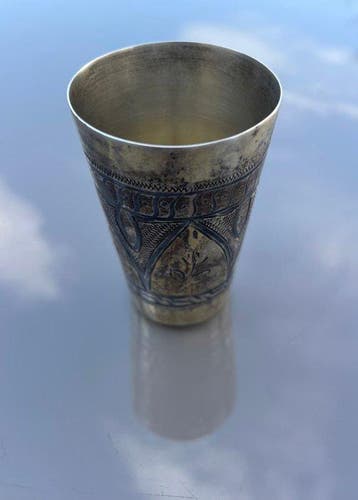 Drinkglas - Zilver - Russische niello zilveren beker