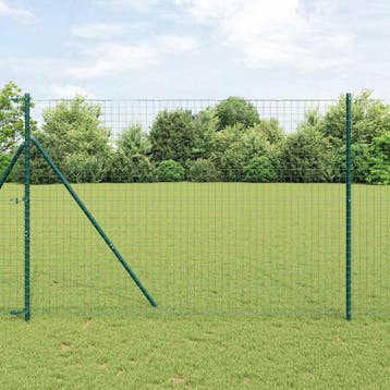 vidaXL ingegraven hekpalen 13 st Groen Gepoedercoat staal, Tuin en Terras, Verzenden, Nieuw