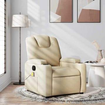 vidaXL Massagestoel Crème Stof, Verzenden