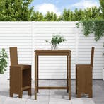 vidaXL 3-delige Tuinbarset massief grenenhout honingbruin, Verzenden, Nieuw