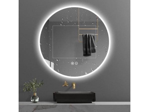 Veiling - 100x100 Rond Led spiegel instelbare kleurtemperatu, Doe-het-zelf en Bouw, Sanitair