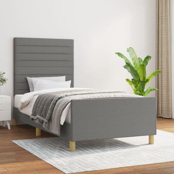 vidaXL Bedframe zonder matras 80x200 cm stof donkergrijs, Verzenden, Nieuw