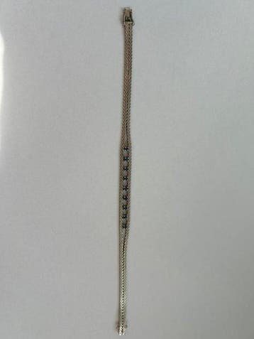 Armband - 14 karaat Witgoud Saffier - Saffier, Nieuw